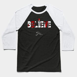 Believe With Santa Claus Signature Christmas Gifts Baseball T-Shirt